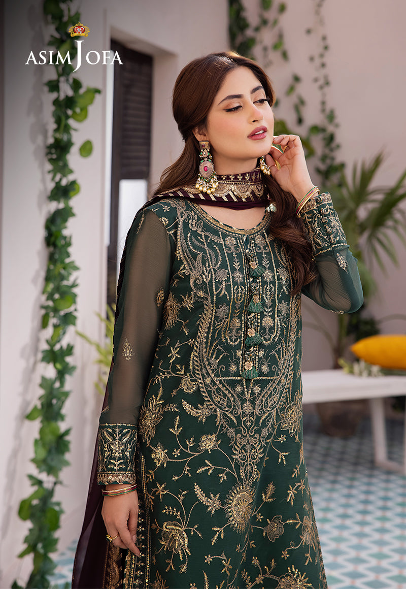 AJCF-10 EMBROIDERED CHIFFON  3 PCS | EMBROIDERED | Asim Jofa