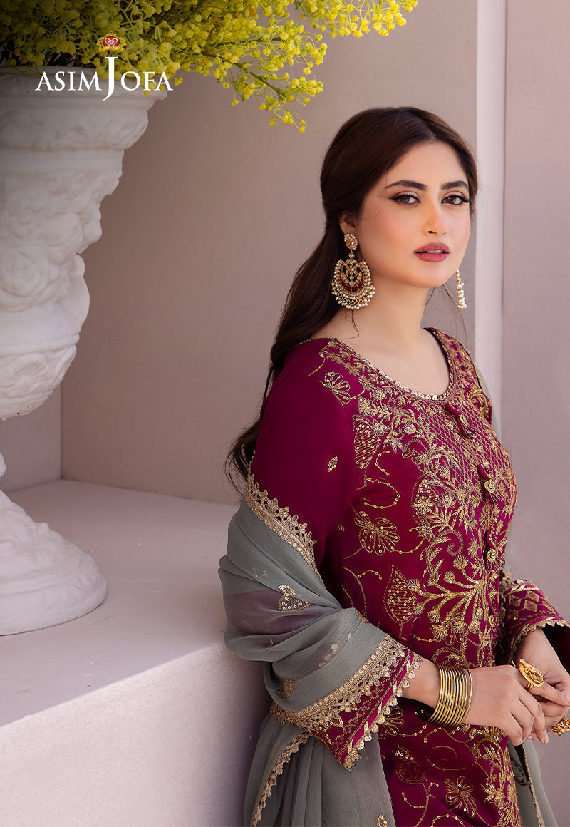 AJCF-12 EMBROIDERED BOSKI SILK 3 PCS | EMBROIDERED | Asim Jofa