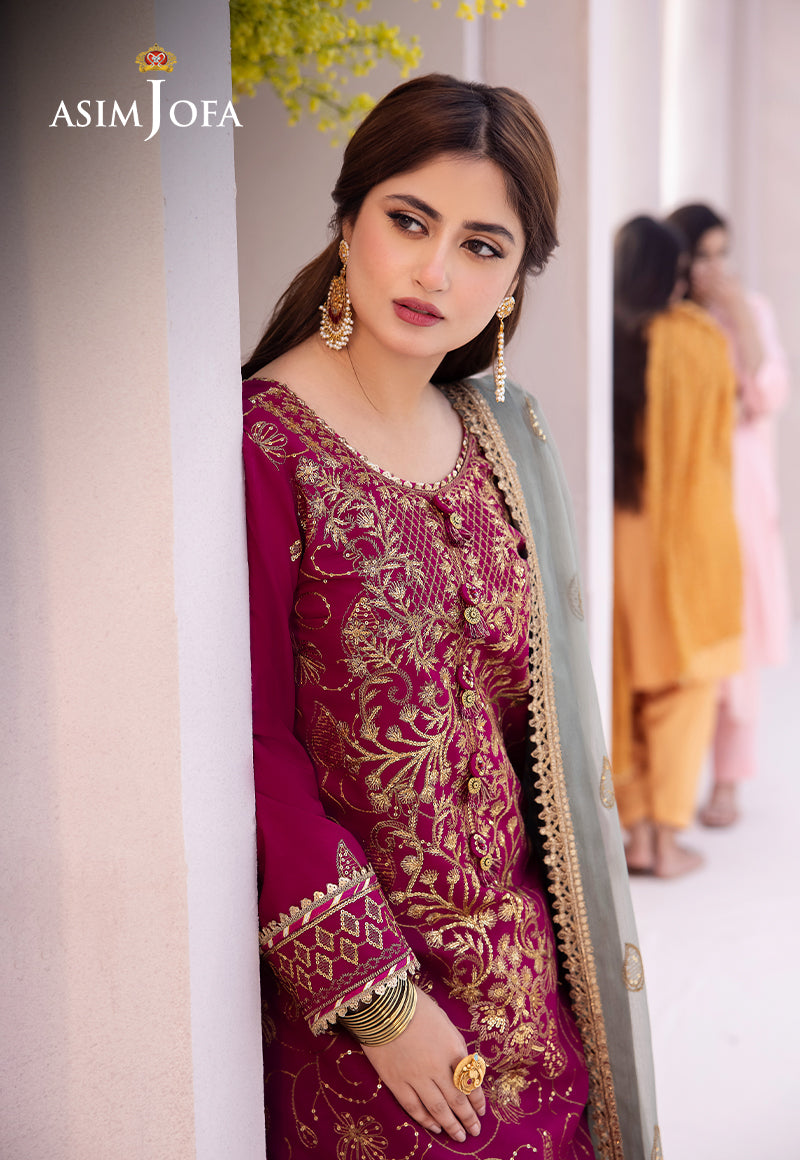 AJCF-12 EMBROIDERED BOSKI SILK 3 PCS | EMBROIDERED | Asim Jofa