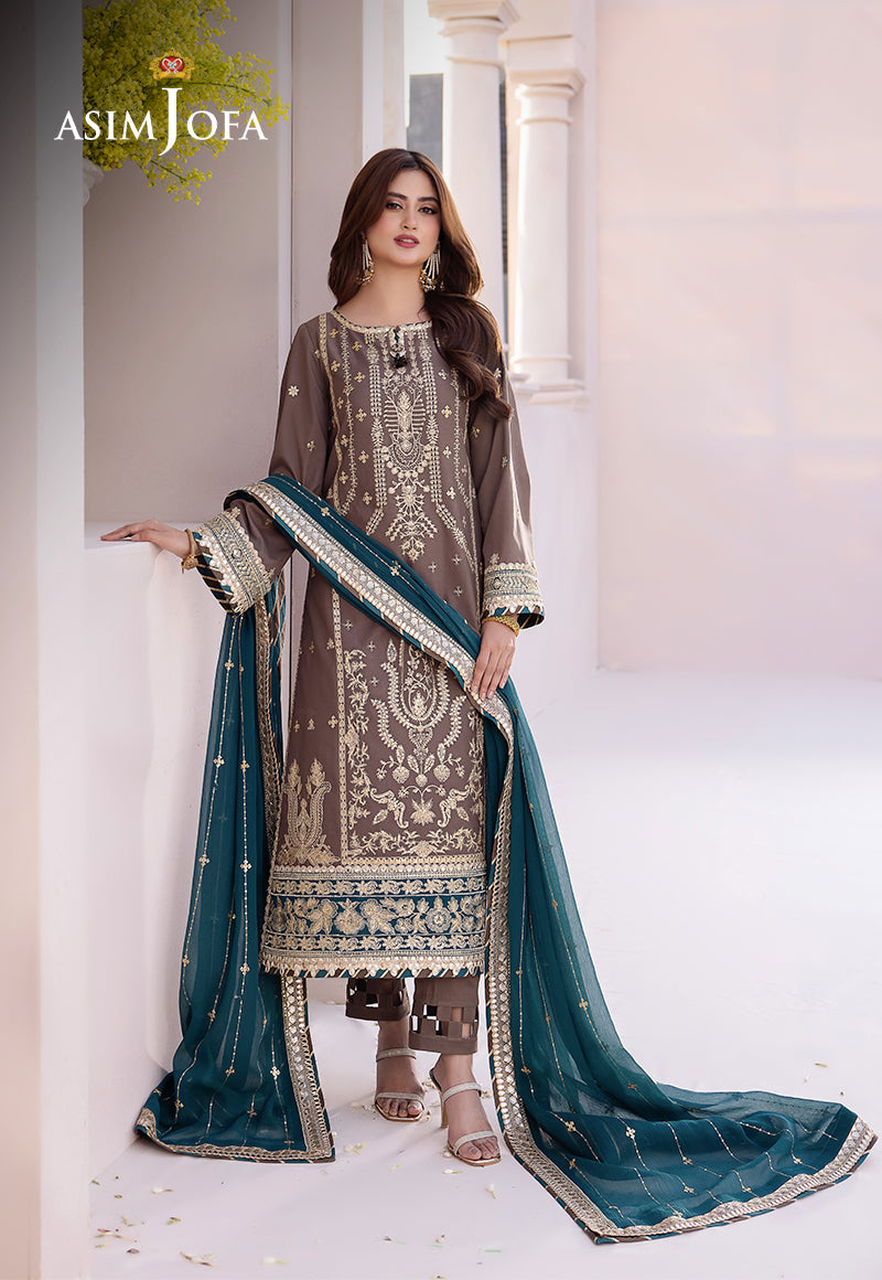 AJCF-30 EMBROIDERED JUMBO SILK 3 PCS | EMBROIDERED | Asim Jofa