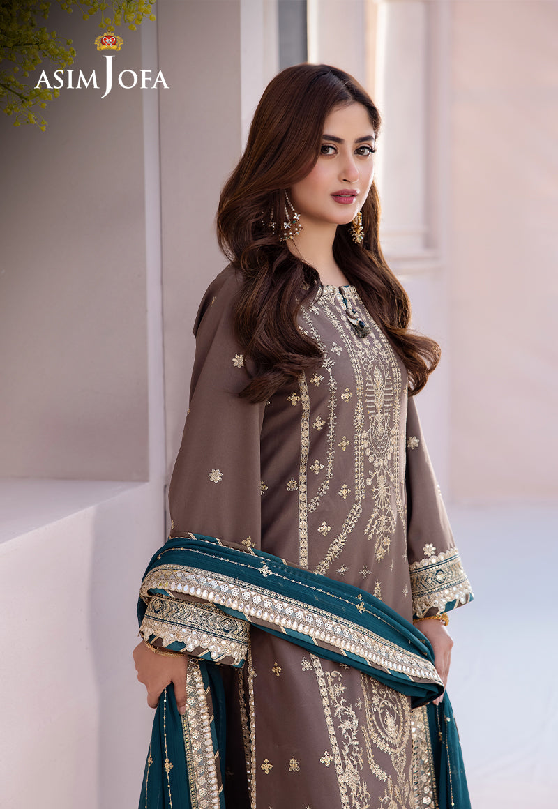 AJCF-30 EMBROIDERED JUMBO SILK 3 PCS | EMBROIDERED | Asim Jofa