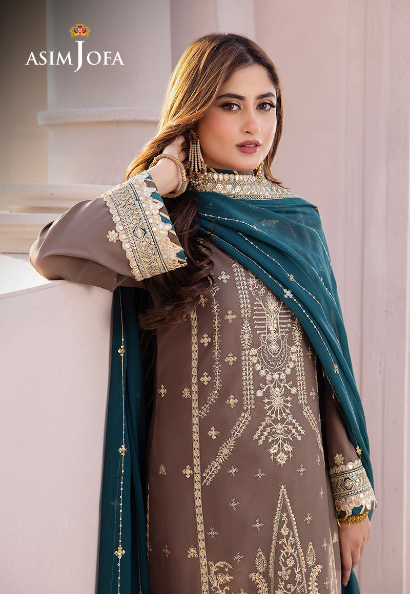 AJCF-30 EMBROIDERED JUMBO SILK 3 PCS | EMBROIDERED | Asim Jofa