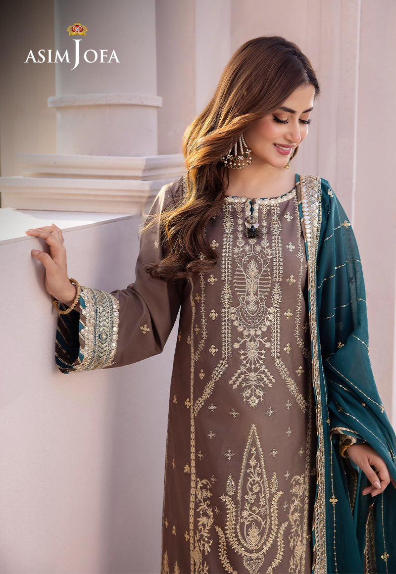 AJCF-30 EMBROIDERED JUMBO SILK 3 PCS | EMBROIDERED | Asim Jofa