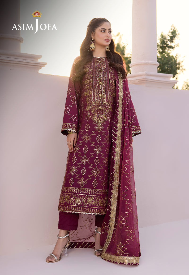 AJCF-05 EMBROIDERED BOSKI SILK 3 PCS | EMBROIDERED | Asim Jofa