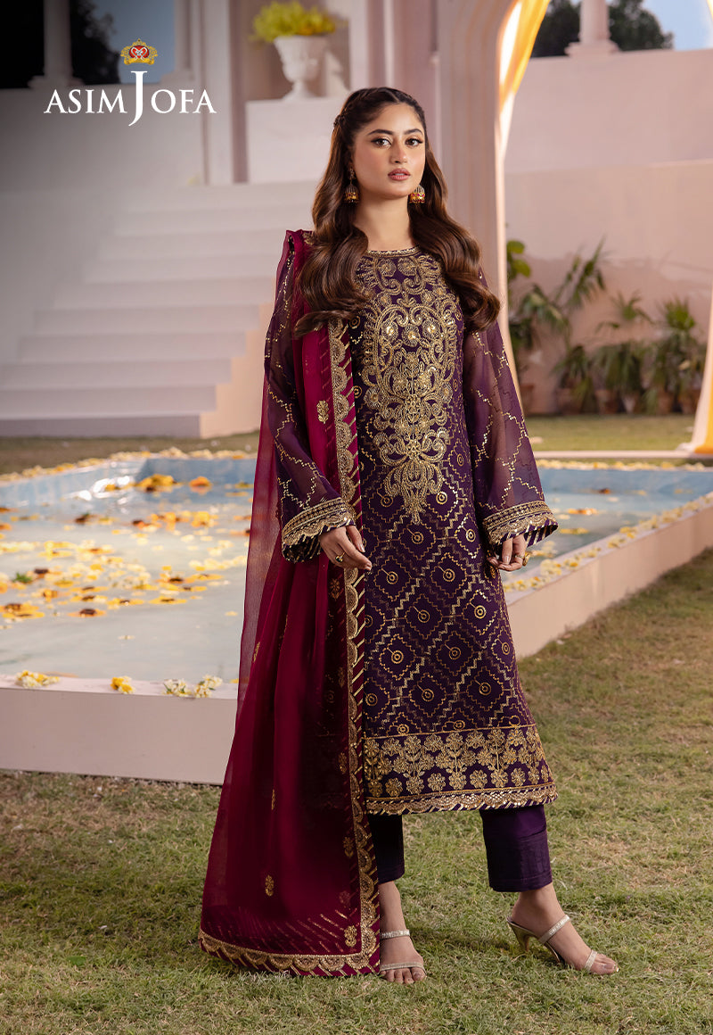 AJCF-02 EMBROIDERED CHIFFON 3 PCS | EMBROIDERED | Asim Jofa