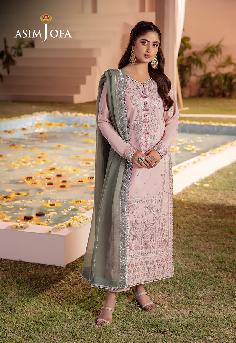 AJCF-14 EMBROIDERED BOSKI SILK 3 PCS | EMBROIDERED | Asim Jofa