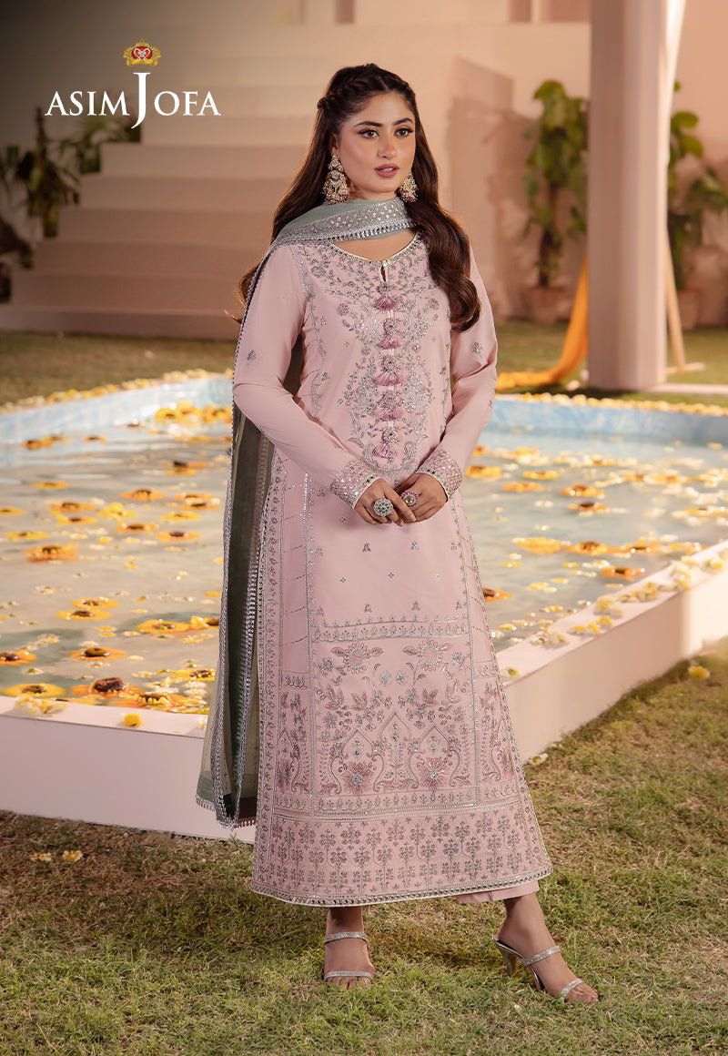 AJCF-14 EMBROIDERED BOSKI SILK 3 PCS | EMBROIDERED | Asim Jofa