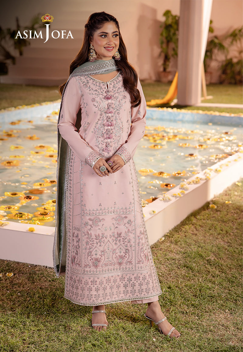 AJCF-14 EMBROIDERED BOSKI SILK 3 PCS | EMBROIDERED | Asim Jofa