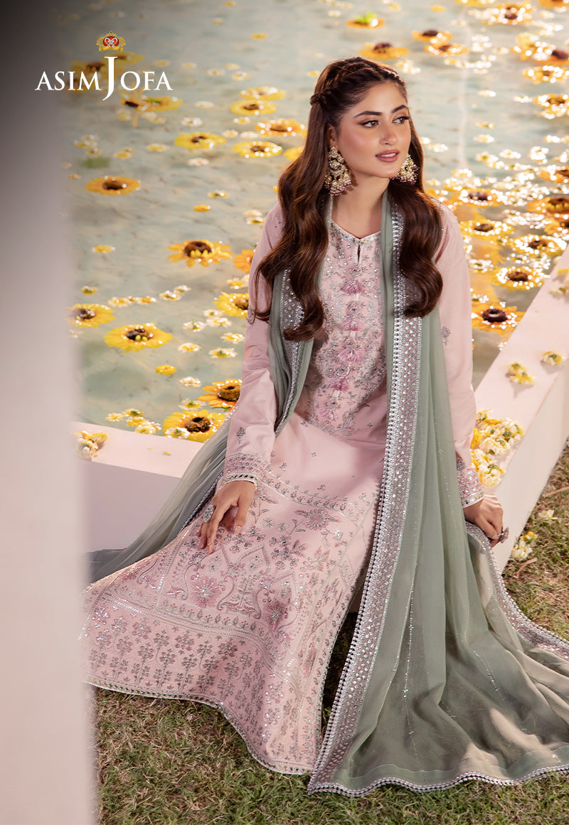 AJCF-14 EMBROIDERED BOSKI SILK 3 PCS | EMBROIDERED | Asim Jofa