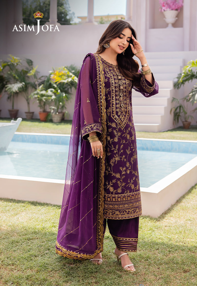 AJCF-08 EMBROIDERED CHIFFON  3 PCS | EMBROIDERED | Asim Jofa