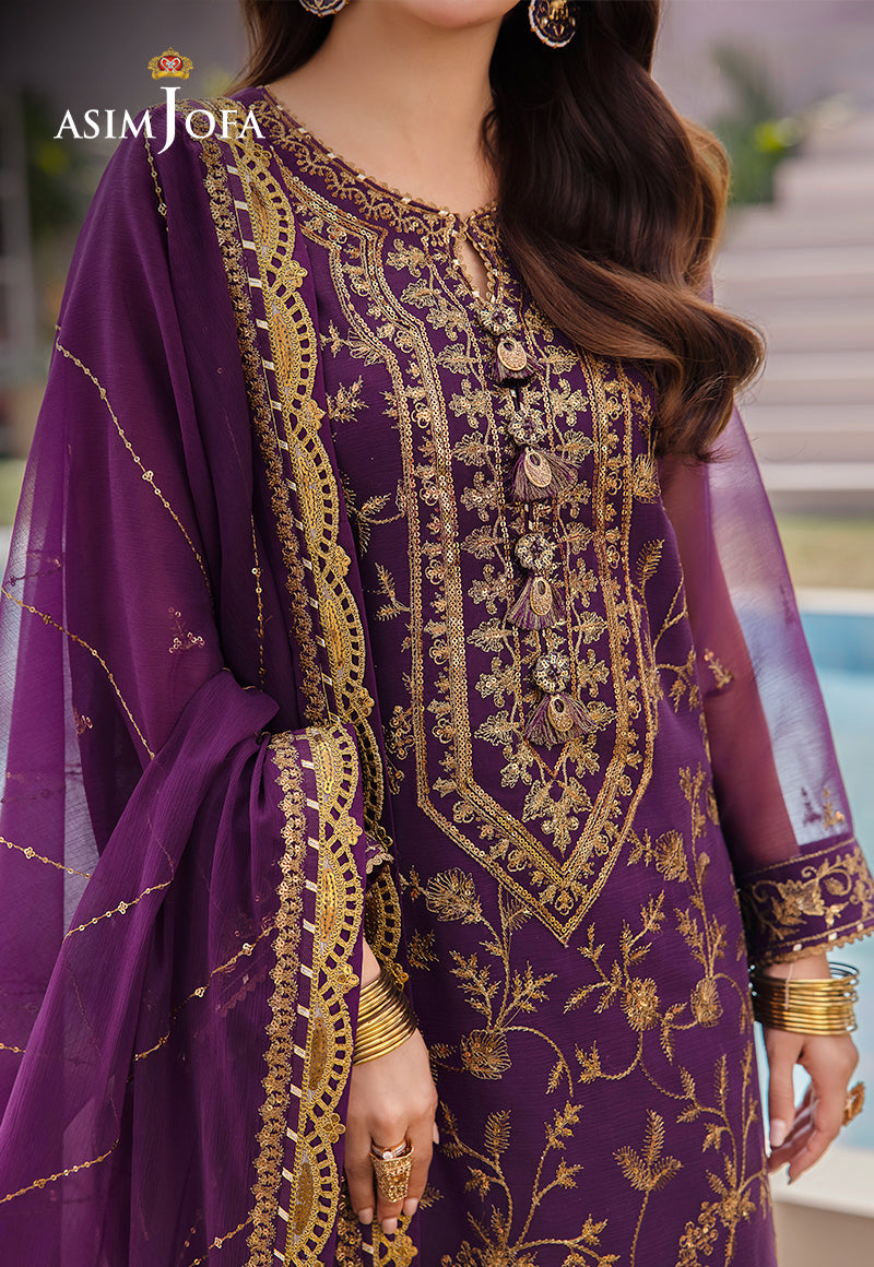 AJCF-08 EMBROIDERED CHIFFON  3 PCS | EMBROIDERED | Asim Jofa