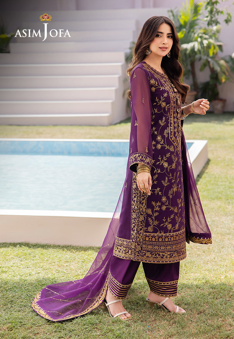 AJCF-08 EMBROIDERED CHIFFON  3 PCS | EMBROIDERED | Asim Jofa