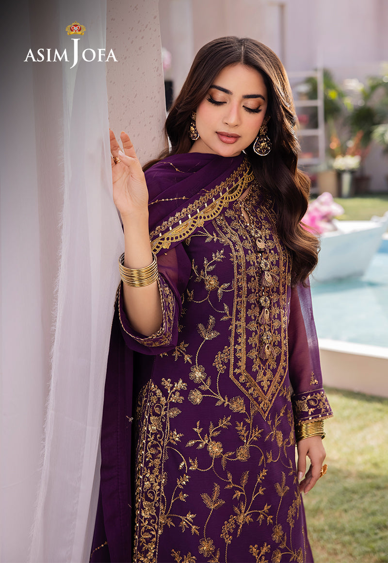 AJCF-08 EMBROIDERED CHIFFON  3 PCS | EMBROIDERED | Asim Jofa