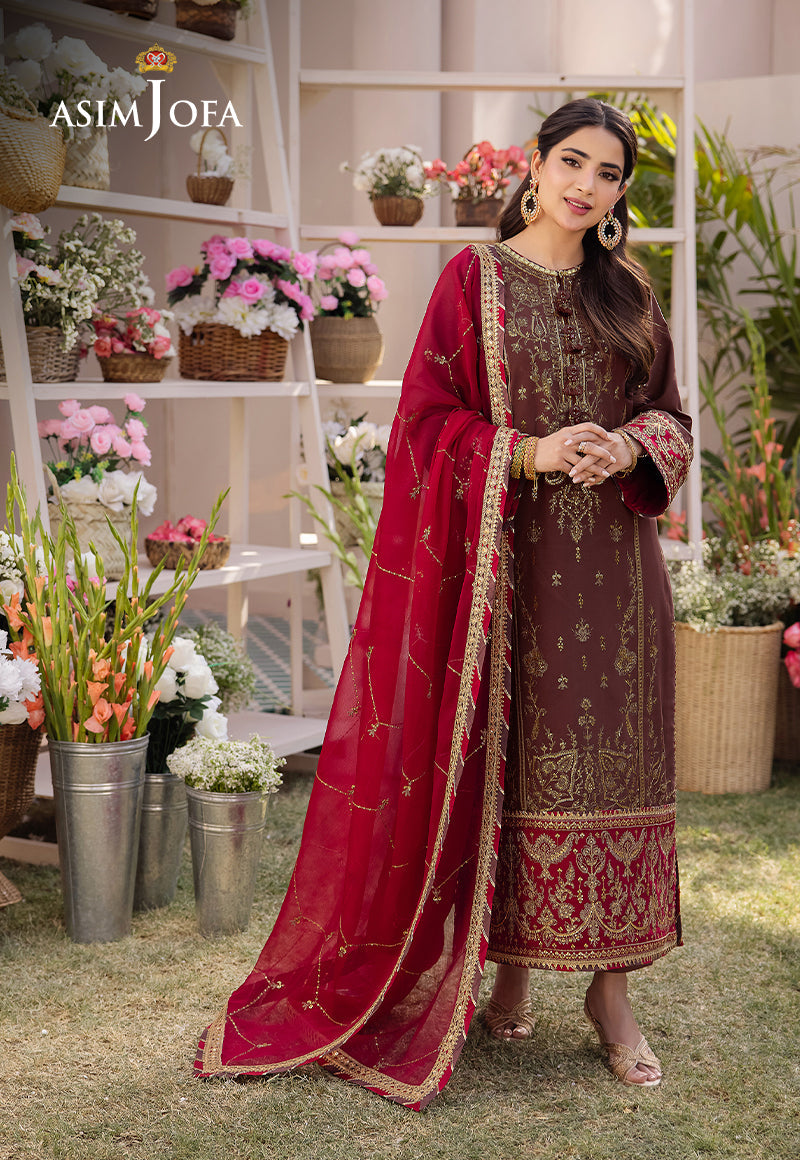 AJCF-27 EMBROIDERED BOSKI SILK 3 PCS | EMBROIDERED | Asim Jofa