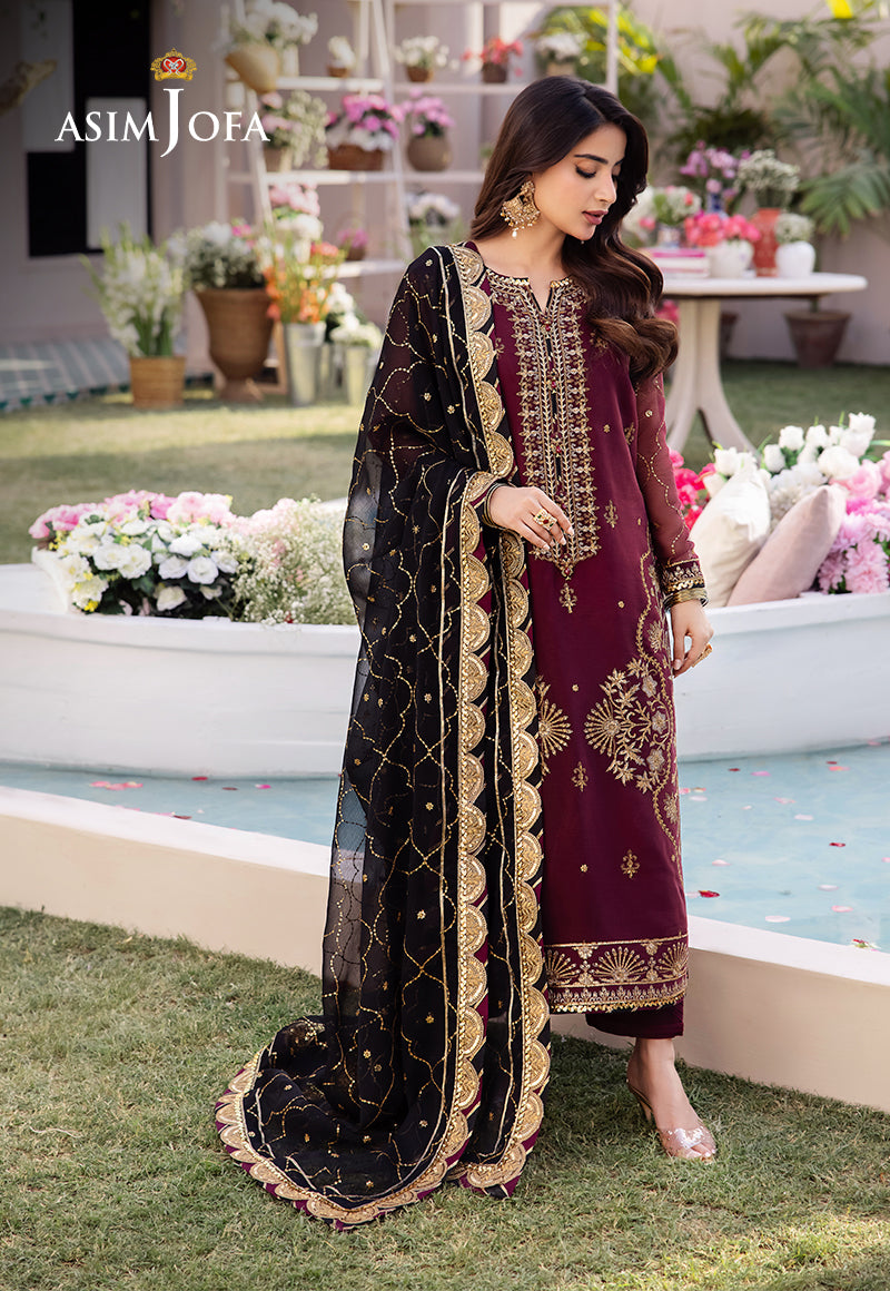 AJCF-18 EMBROIDERED CHIFFON 3 PCS | EMBROIDERED | Asim Jofa