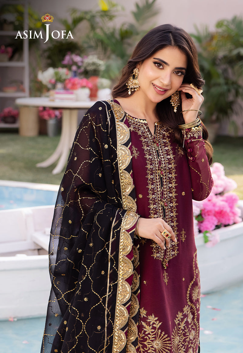 AJCF-18 EMBROIDERED CHIFFON 3 PCS | EMBROIDERED | Asim Jofa