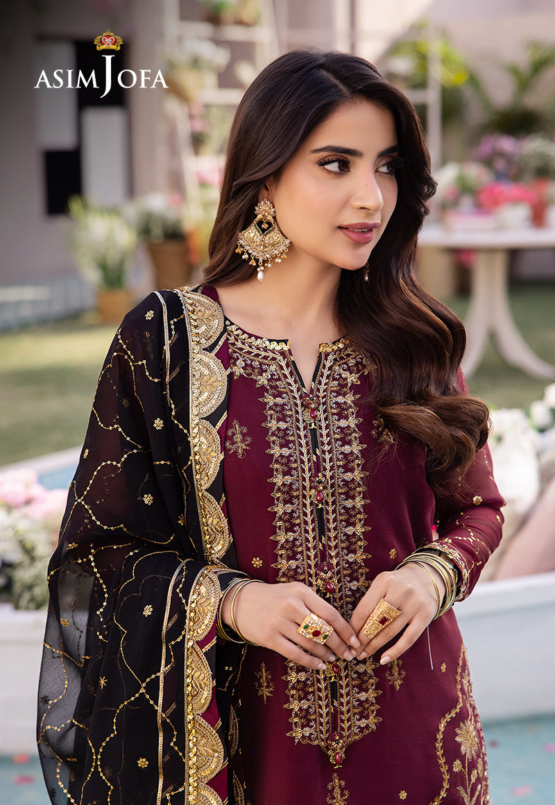 AJCF-18 EMBROIDERED CHIFFON 3 PCS | EMBROIDERED | Asim Jofa