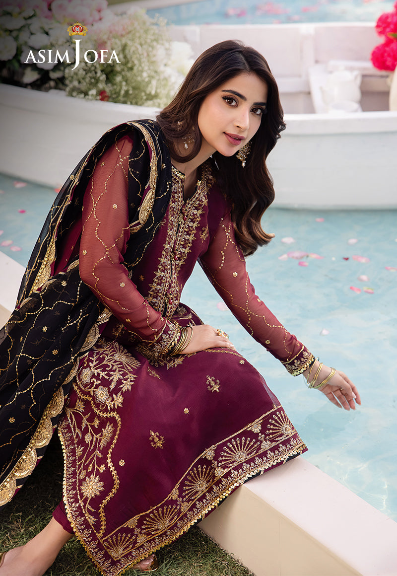 AJCF-18 EMBROIDERED CHIFFON 3 PCS | EMBROIDERED | Asim Jofa