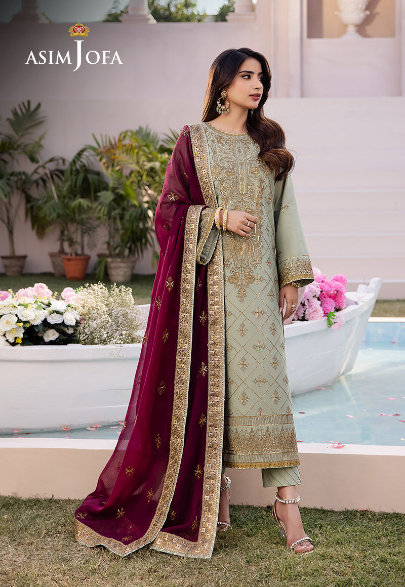 AJCF-06 EMBROIDERED JUMBO SILK 3 PCS | EMBROIDERED | Asim Jofa