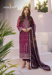 AJCF-19 EMBROIDERED CHIFFON 3 PCS | EMBROIDERED | Asim Jofa