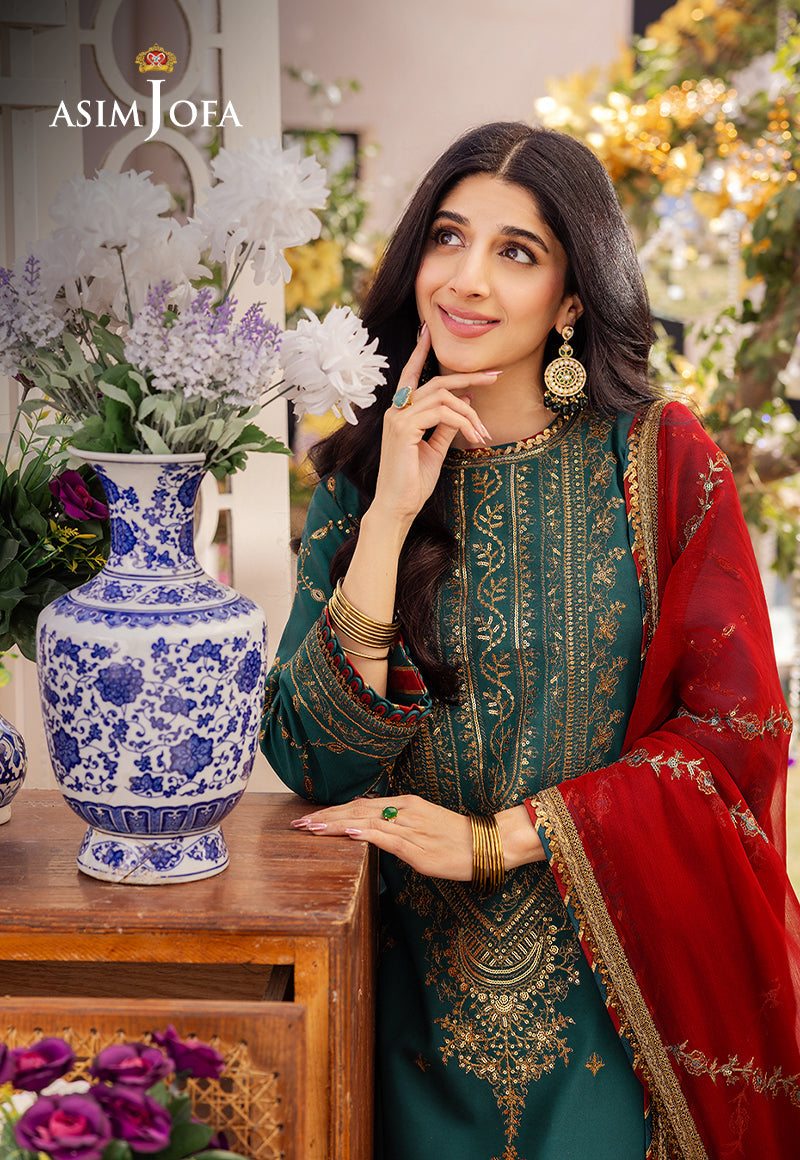 AJCF-23 EMBROIDERED JUMBO SILK 3 PCS | EMBROIDERED | Asim Jofa