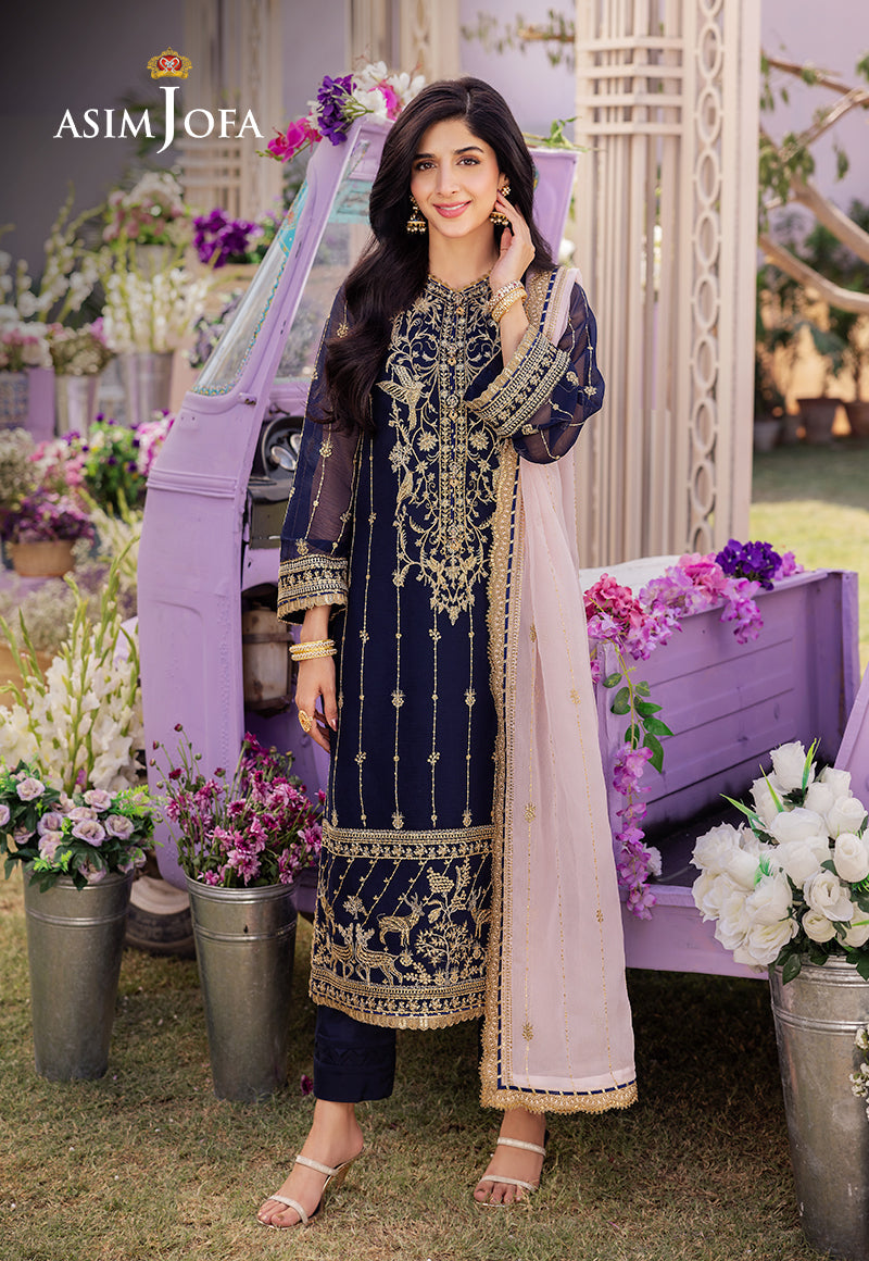 AJCF-09 EMBROIDERED CHIFFON  3 PCS | EMBROIDERED | Asim Jofa