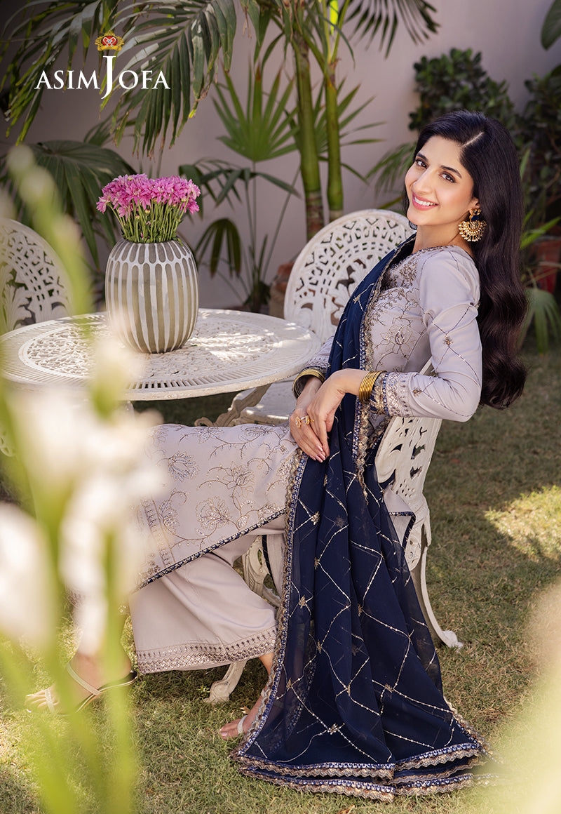 AJCF-13 EMBROIDERED BOSKI SILK 3 PCS | EMBROIDERED | Asim Jofa