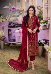 AJCF-28 EMBROIDERED BOSKI SILK 3 PCS | EMBROIDERED | Asim Jofa