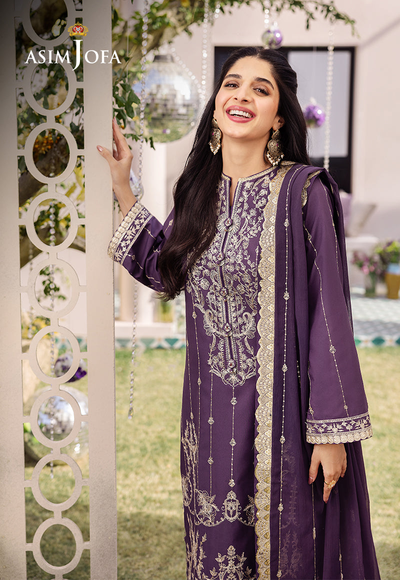 AJCF-29 EMBROIDERED JUMBO SILK 3 PCS | EMBROIDERED | Asim Jofa