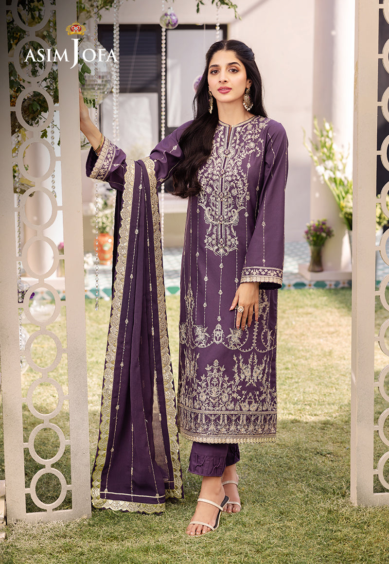 AJCF-29 EMBROIDERED JUMBO SILK 3 PCS | EMBROIDERED | Asim Jofa