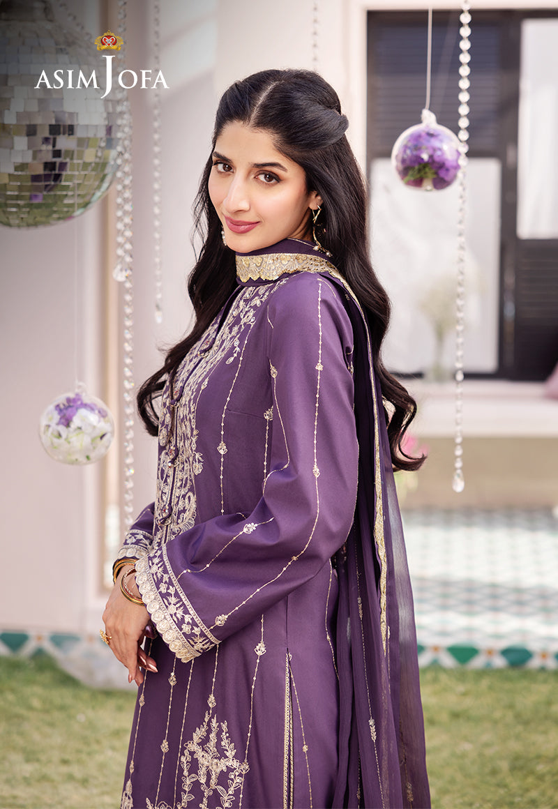 AJCF-29 EMBROIDERED JUMBO SILK 3 PCS | EMBROIDERED | Asim Jofa