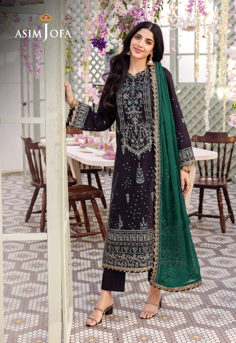 AJCF-21 EMBROIDERED BOSKI SILK 3 PCS | EMBROIDERED | Asim Jofa