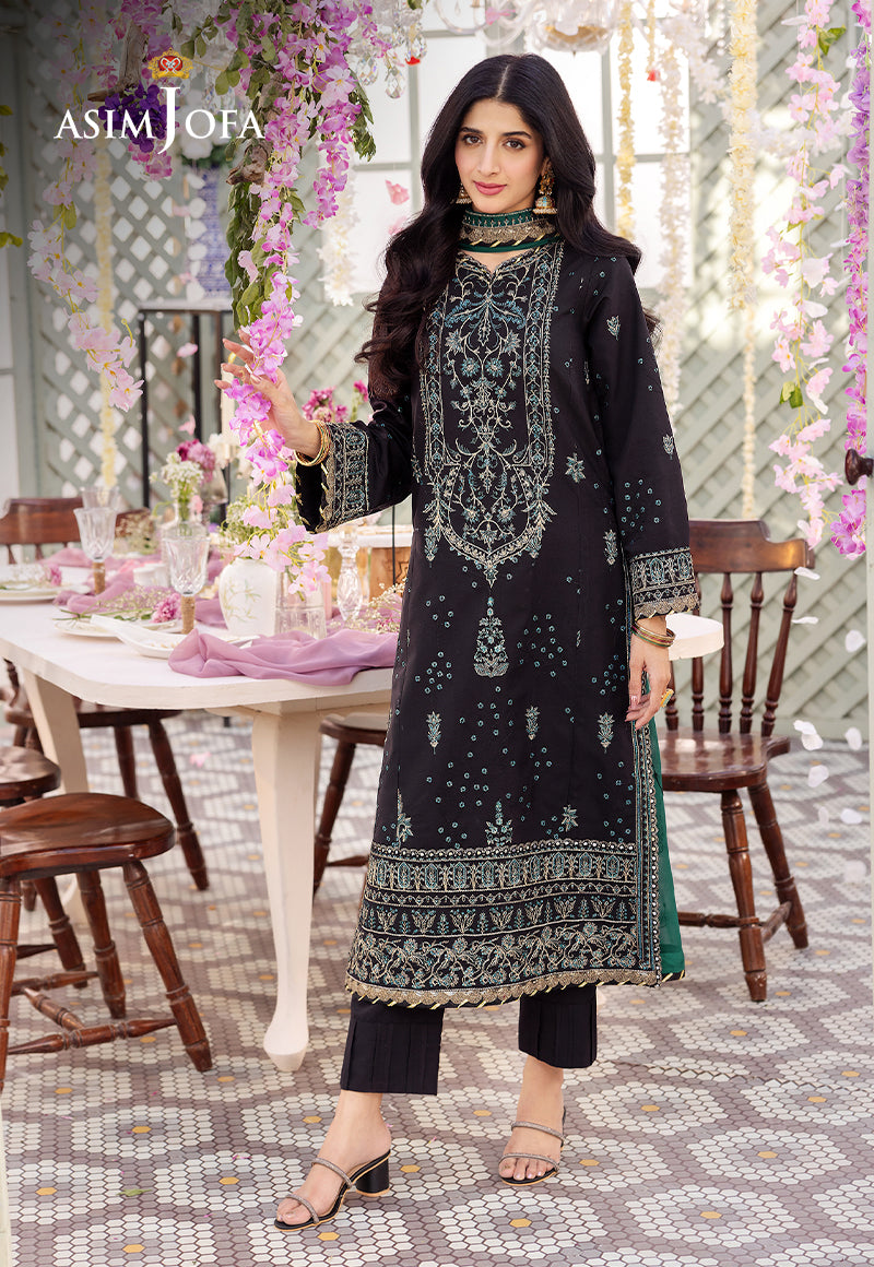 AJCF-21 EMBROIDERED BOSKI SILK 3 PCS | EMBROIDERED | Asim Jofa