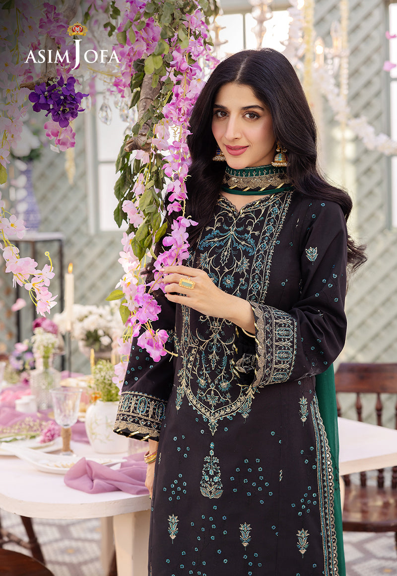 AJCF-21 EMBROIDERED BOSKI SILK 3 PCS | EMBROIDERED | Asim Jofa