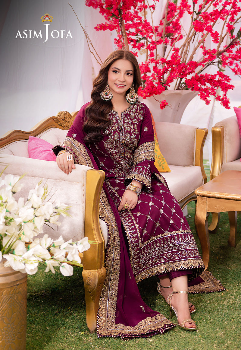 AJMJ-03 EMBROIDERED LAWN SILK  3 PCS | EMBROIDERED | Asim Jofa