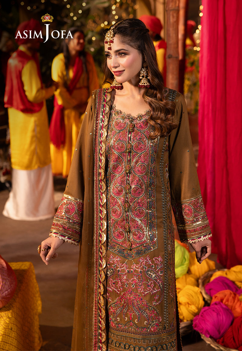 AJCD-08 EMBROIDERED TWISTED SILK 3 PCS | EMBROIDERED | Asim Jofa