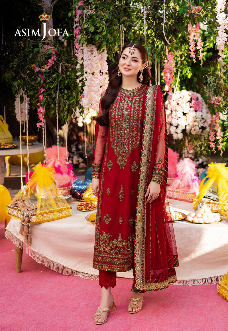 AJMJ-13 EMBROIDERED NET 3 PCS | EMBROIDERED | Asim Jofa