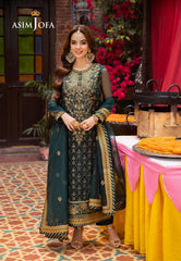 AJEM-25 EMBROIDERED ORGANZA 3 PCS |Asim Jofa