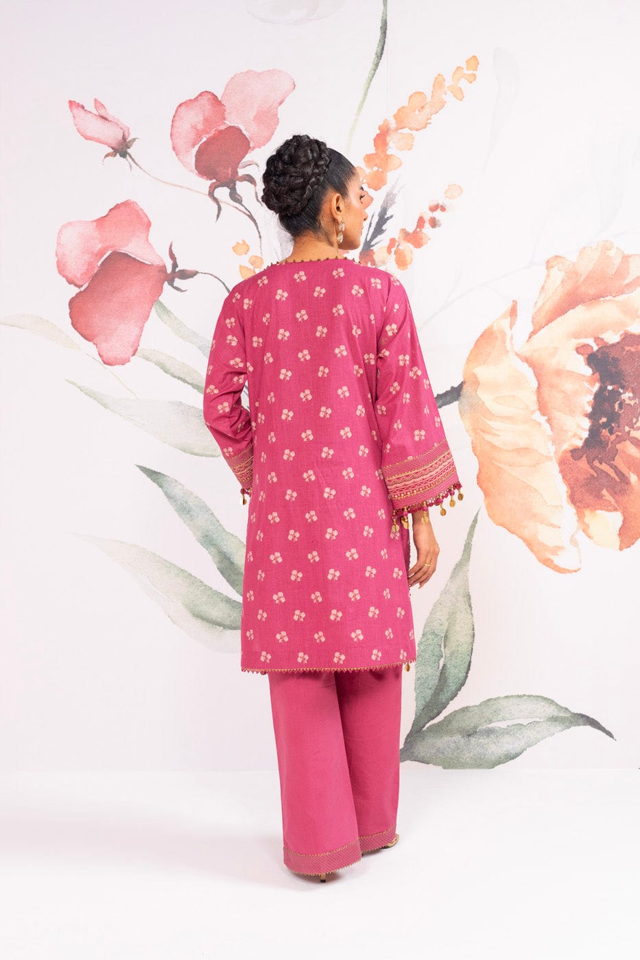 2 Pc Embroidered Cambric Suit With Cambric Trouser | Festive | Al Karam