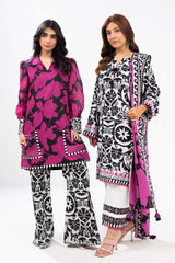 3 Piece Printed Viscose Suit With Viscose Dupatta | Winter | Al Karam