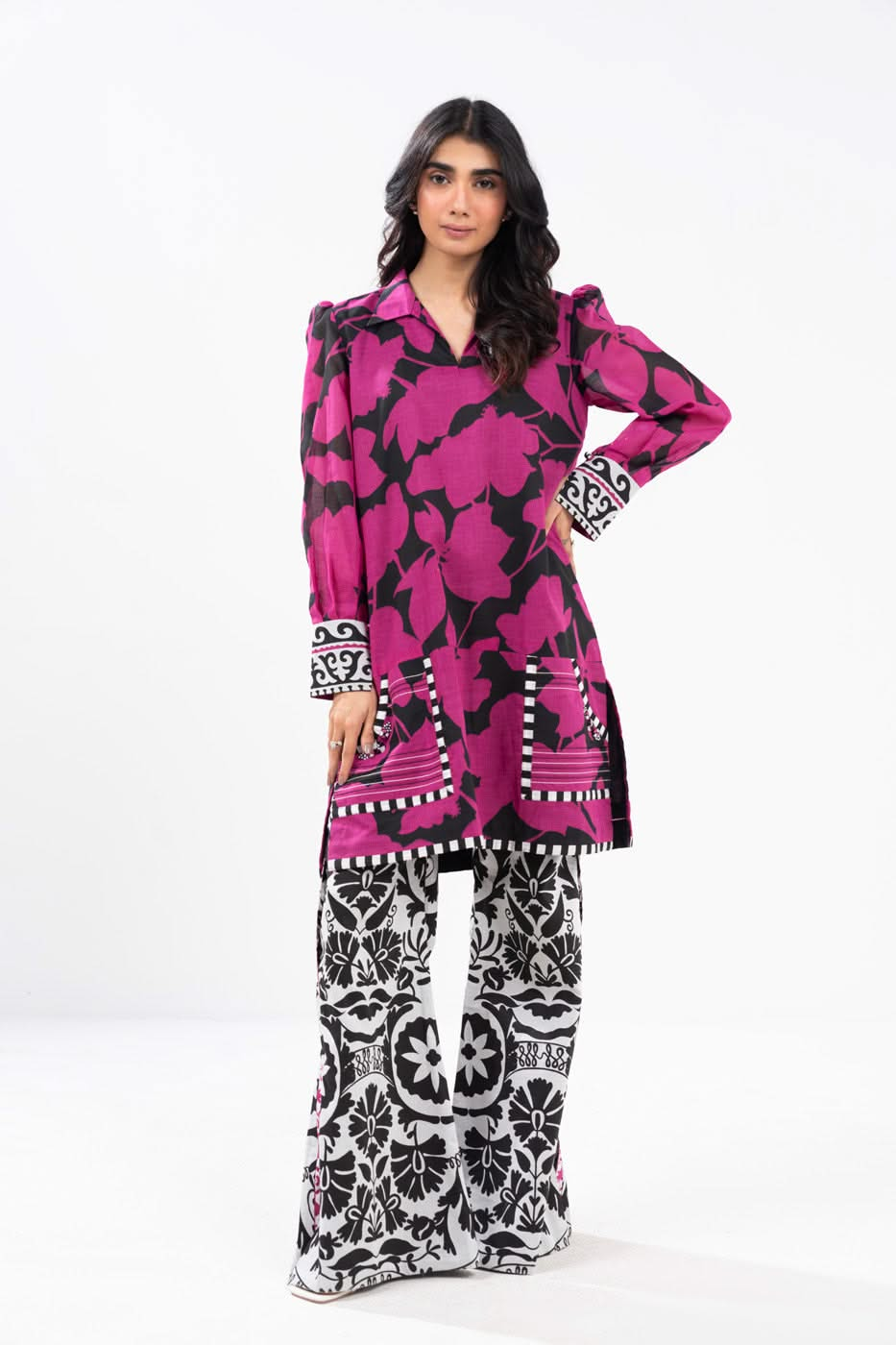 3 Piece Printed Viscose Suit With Viscose Dupatta | Winter | Al Karam