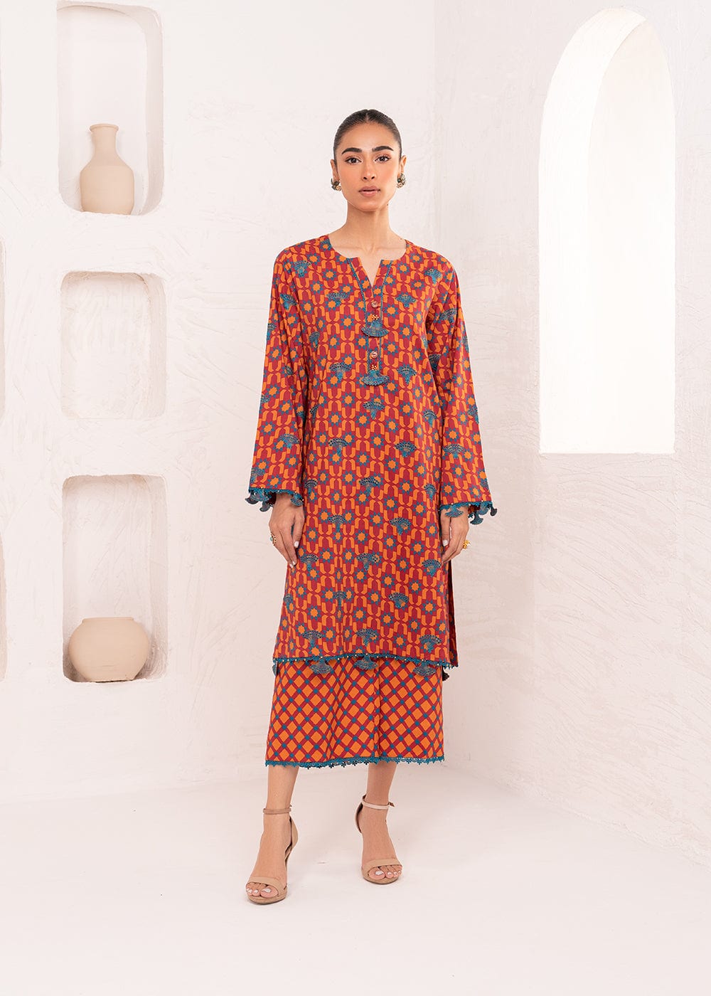 2 Pc Embroidered Lawn Viscose Suit With Lawn Viscose Trouser | Festive | Al Karam