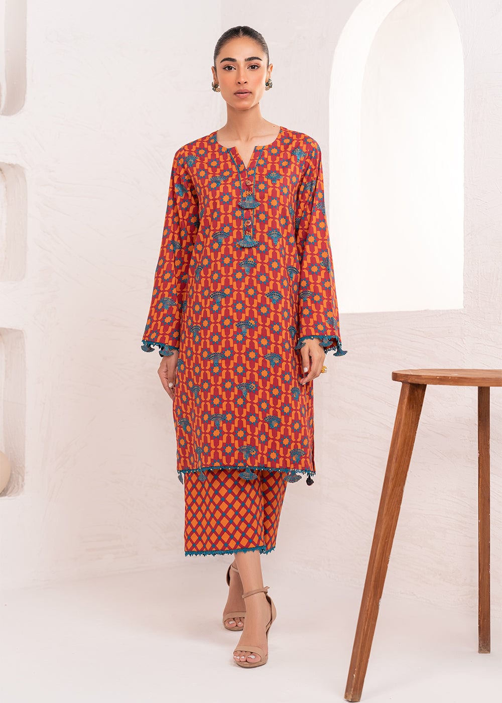 2 Pc Embroidered Lawn Viscose Suit With Lawn Viscose Trouser | Festive | Al Karam