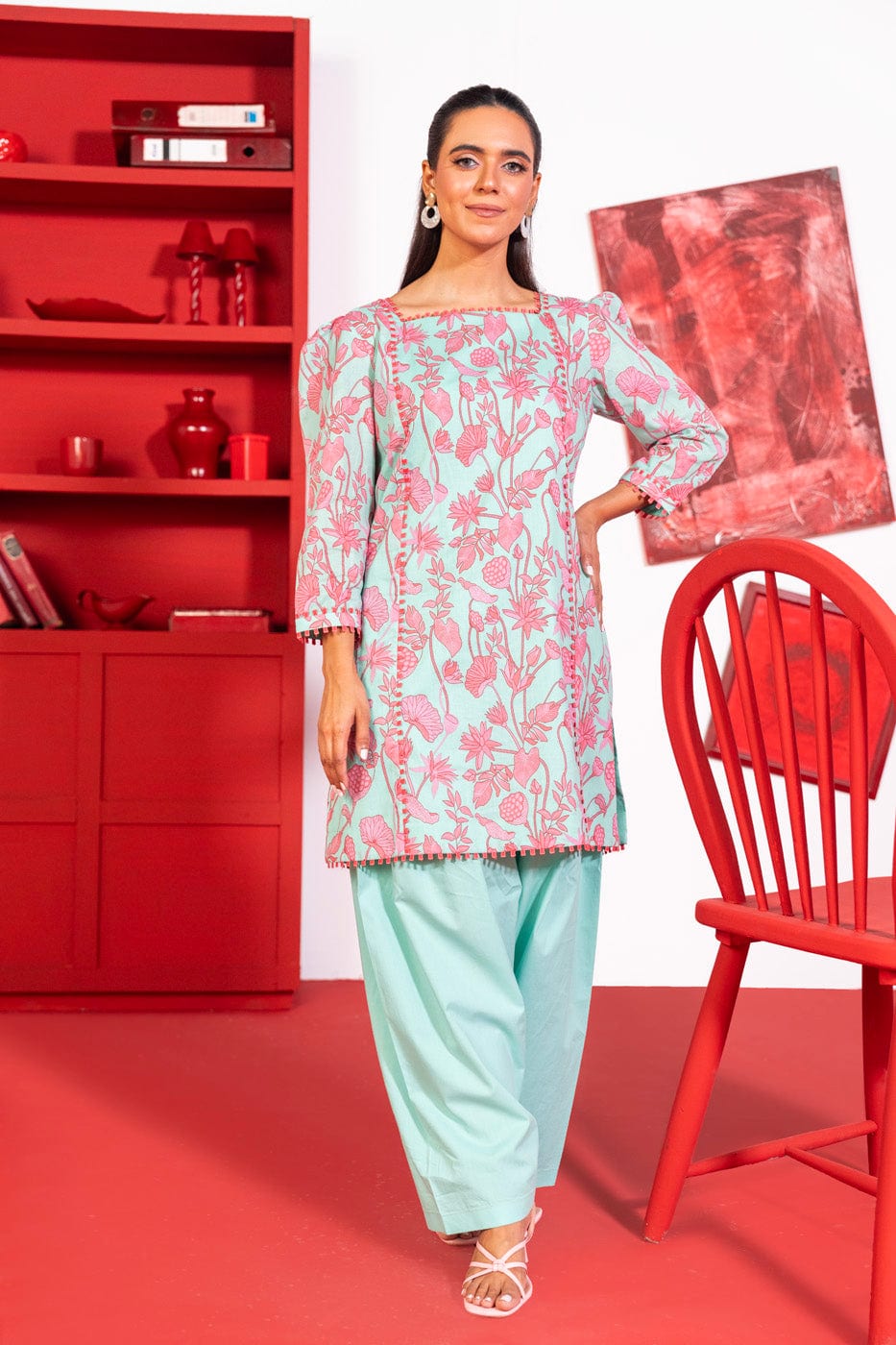 1 Pc Printed Lawn Shirt | Silver | Al Karam