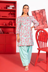 1 Pc Printed Lawn Shirt | Silver | Al Karam