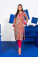 1 Pc Printed Lawn Shirt | Silver | Al Karam