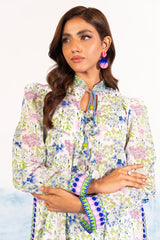 1 Pc Printed Silver Lawn Shirt   | Silver | Al Karam