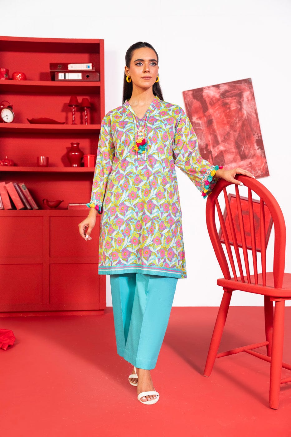 1 Pc Printed Lawn Shirt | Silver | Al Karam