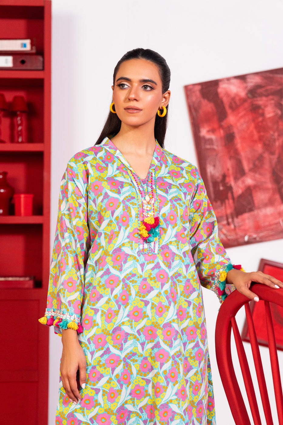 1 Pc Printed Lawn Shirt | Silver | Al Karam