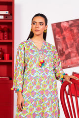 1 Pc Printed Lawn Shirt | Silver | Al Karam